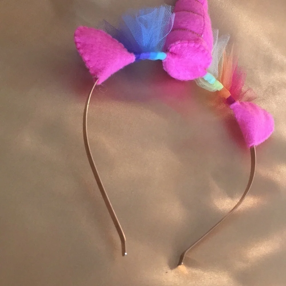 Custom Rainbow Pink Unicorn horn Headband Adult